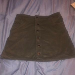 Buttoned Suede Skirt